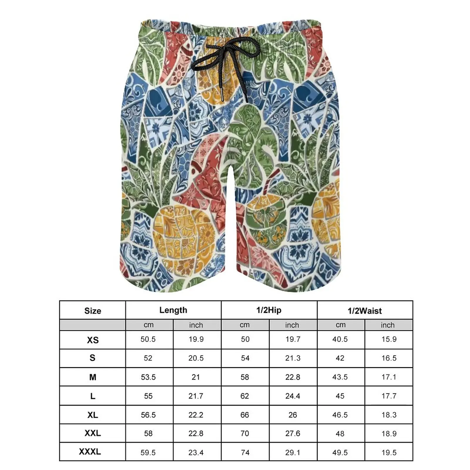 Summer Vacation Men's Palm Tree Print Drawstring Waist Board Shorts Fashion Swim Trunks 3D Print Breathable Short Streetwear