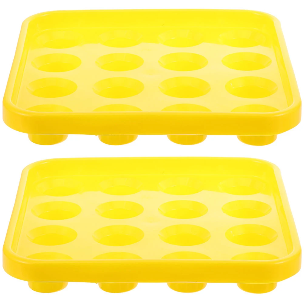 

16 Balls Tray for Snooker Pool Ball Storage Clear Bins Organizing Plastic Home Club Yellow Durable Easy Storage Table