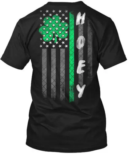 Hoey Lucky Family Clover Flag T-Shirt Made in the USA Size S to 5XL