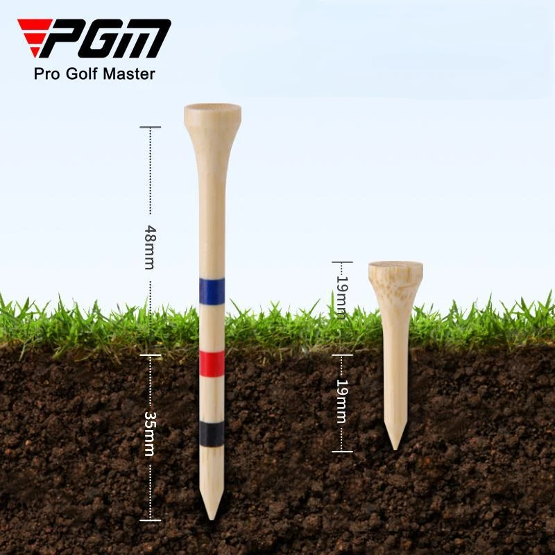 PGM Golf Bamboo Tee Adjustable Height Ball Pin Length Golf Item Depth Mark Tees QT030