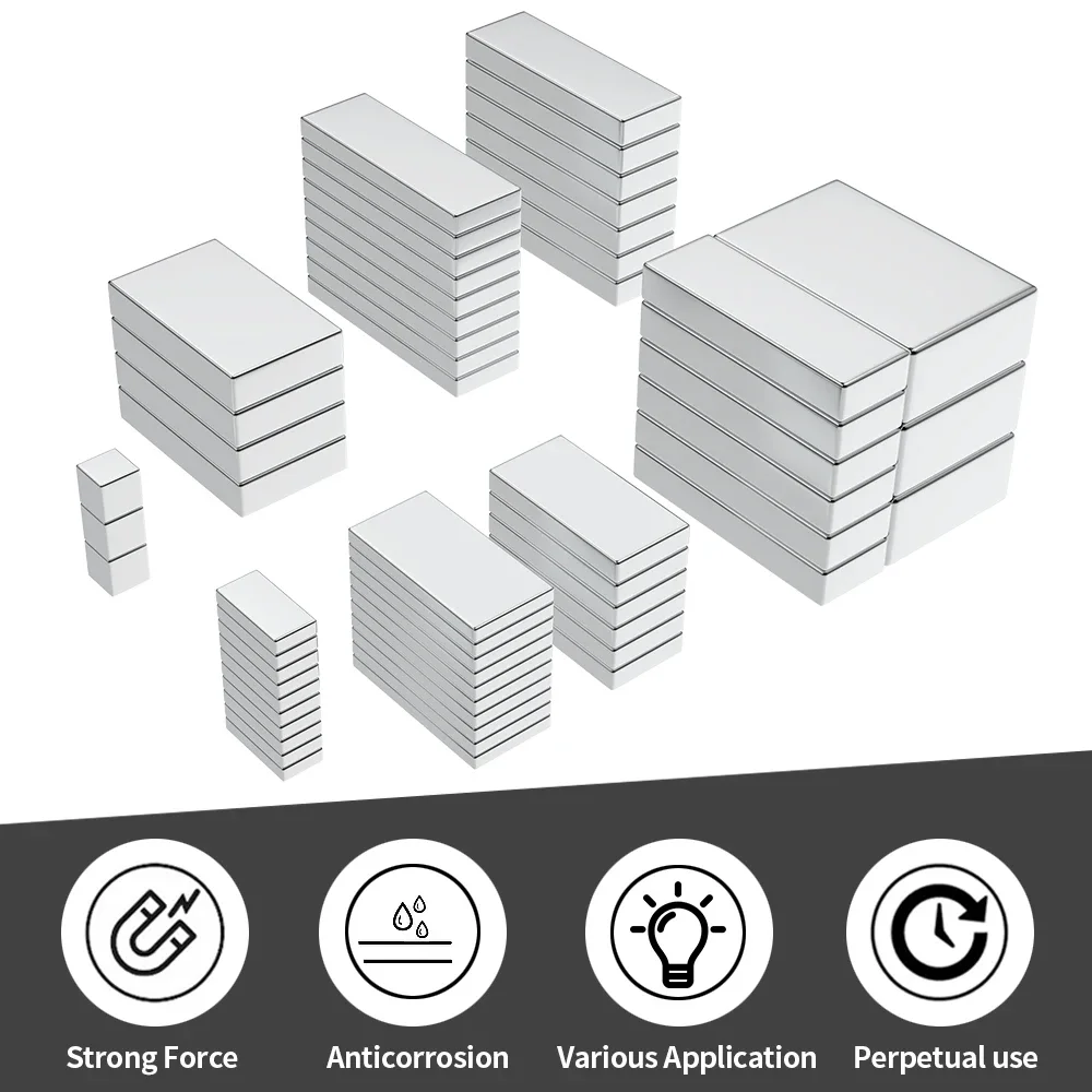 N35 초강력 네오디뮴 자석 블록 NdfeB 강력한 영구 자석 냉장고 자석 5x5x5 20x10x2mm
