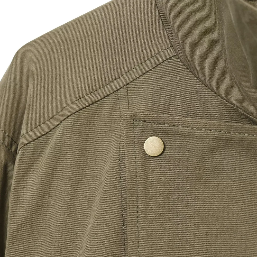 خريف جديد أزياء المرأة عارضة تنوعا حزام الديكور نسخة قصيرة سترة واقية عالية الرقبة #6