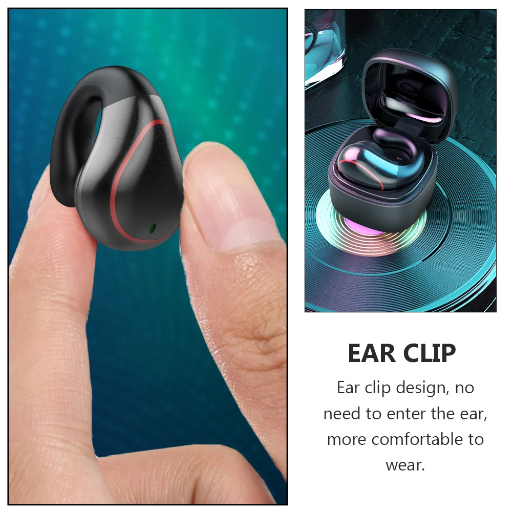 

1Set Wireless Bone Conduction Headphone Non-in- Clip Single Mini Sports Earphone Waterproof Comfortable