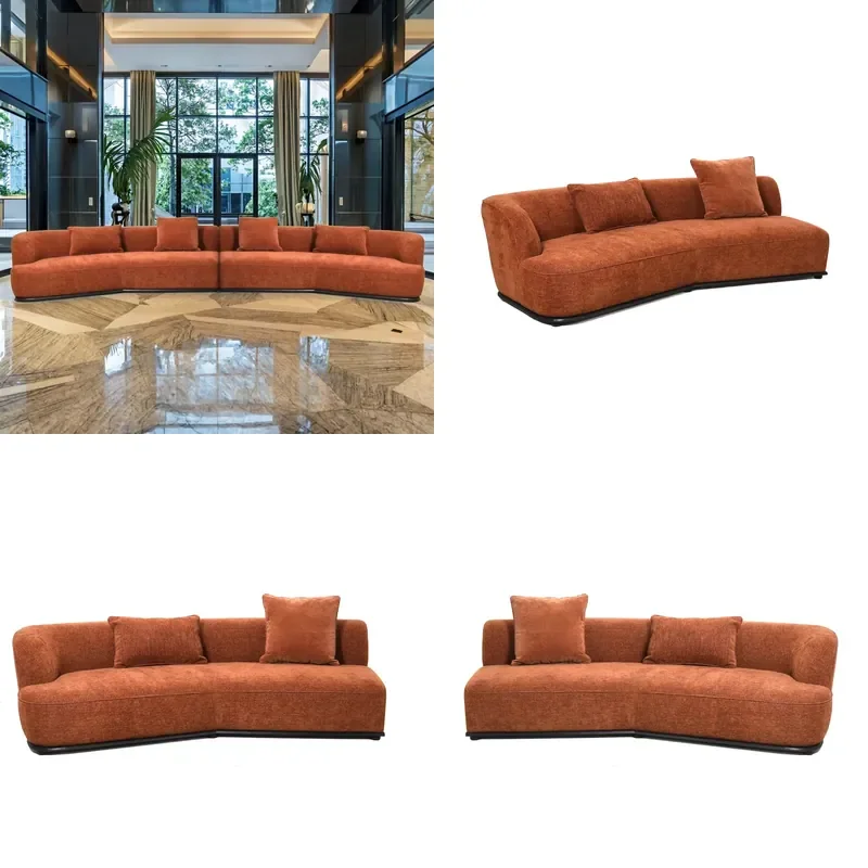 Modern Large Size Multi-Module Fabric Sectional Sofa Set for Living Room Hotel Villa & Mall Use-Eco-Friendly Design