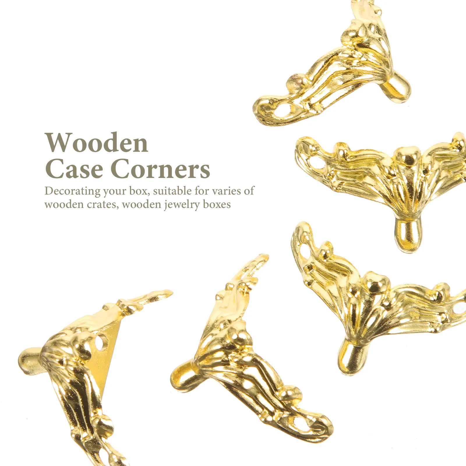 

20pcs Golden Small Corner Protectors For Wooden Boxes Decorative Furniture Legs Vintage Case Feet Zinc Alloy Bases Furniture