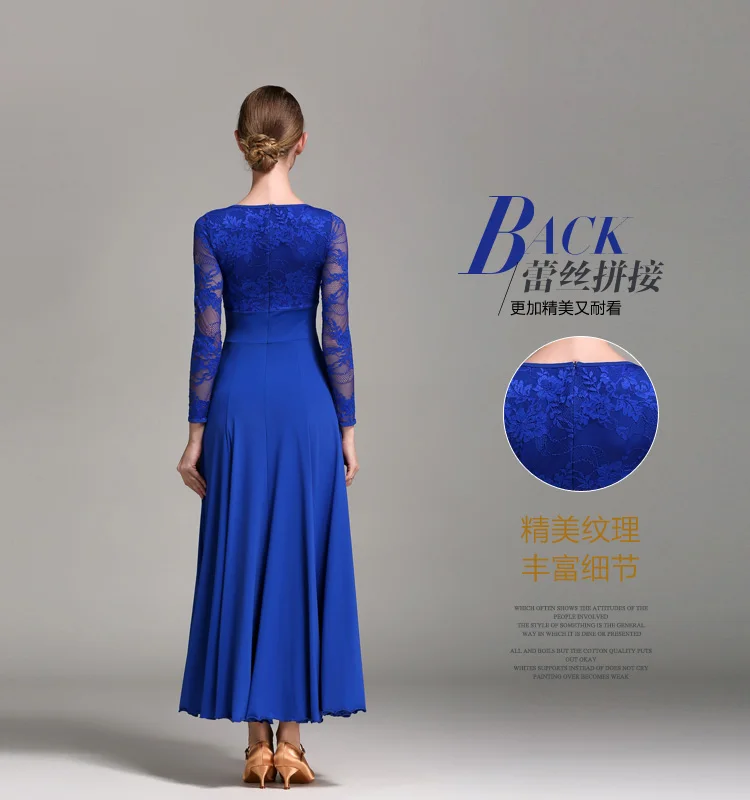 2025 NEW Ladies Ballroom Latin Dance Dress Modern Tango Waltz Long Standard Dress S9009 practice wear