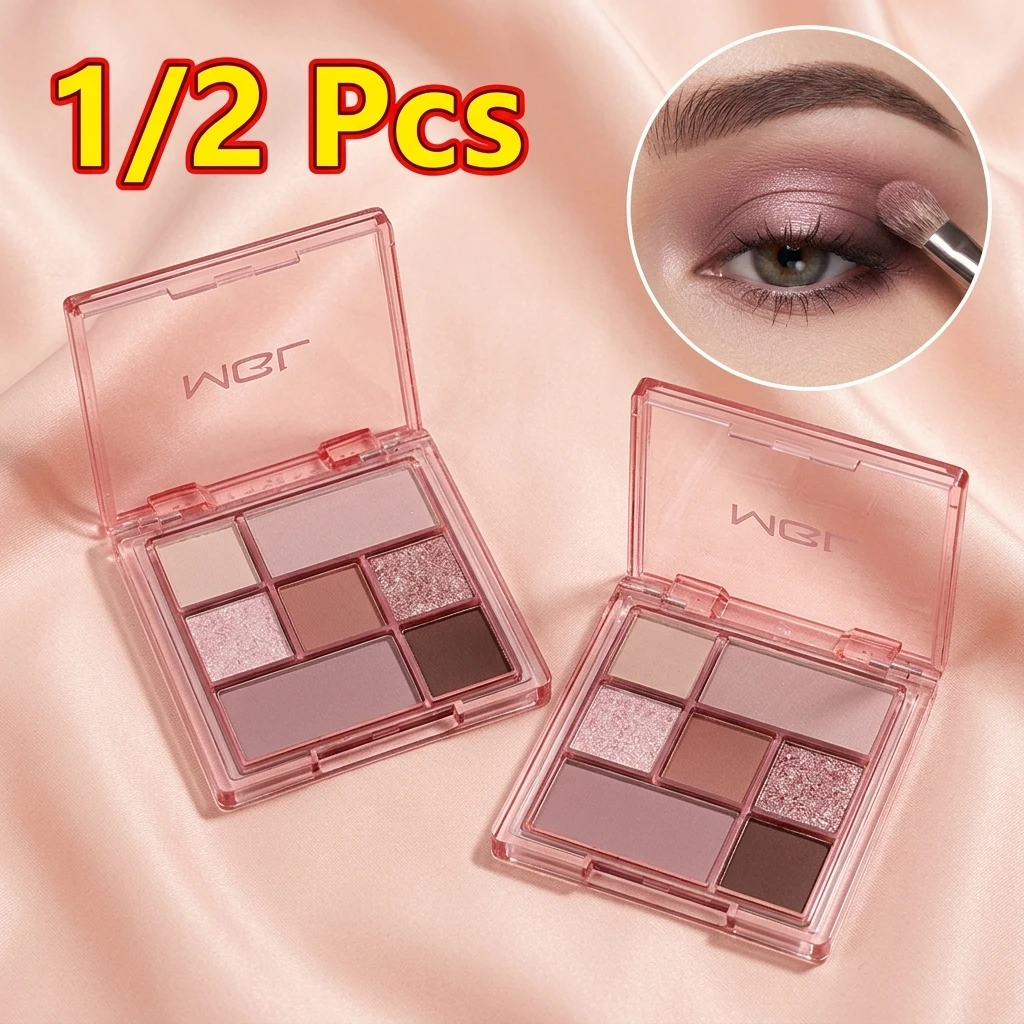 7Colors Eye Shadow Palette Glitter Pearly Eyeshadow Nude Shiny Long Lasting Waterproof Charming Eyes Make Up Palette Cosmetics