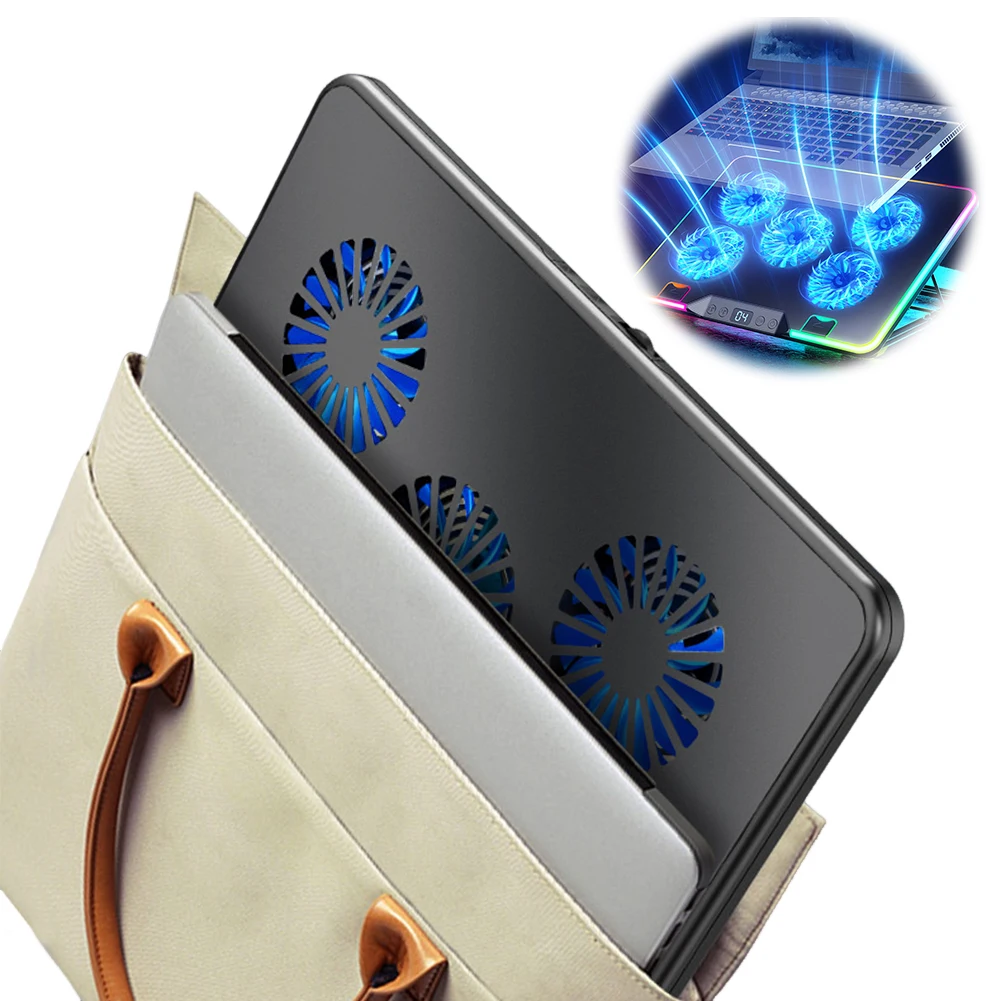 Laptop Cooling Pad Height Adjustable Laptop Cooler 2 USB Ports Notebook Cooler for 11-17.3in Computer PC Notebook Gaming Laptop