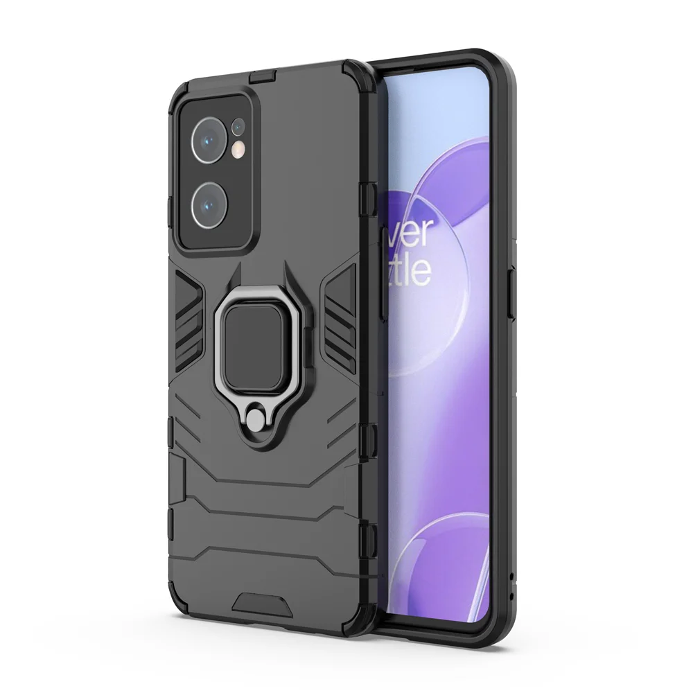 Para OnePlus Nord CE 2 5G funda armadura completamente a prueba de golpes para OnePlus Nord CE2 5G 1 + funda trasera con anillo magnético funda protectora para teléfono