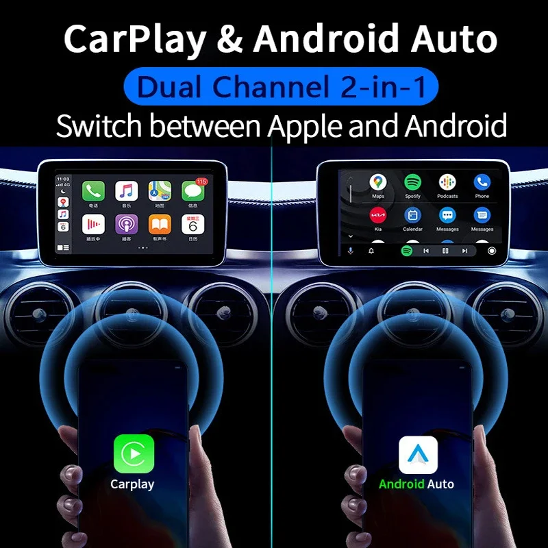 Kebidumei 2024 Android 13 Smart CarPlay Ai Box проводной для беспроводного CarPlay авто для Netflix для YouTube GPS 5GWiFi