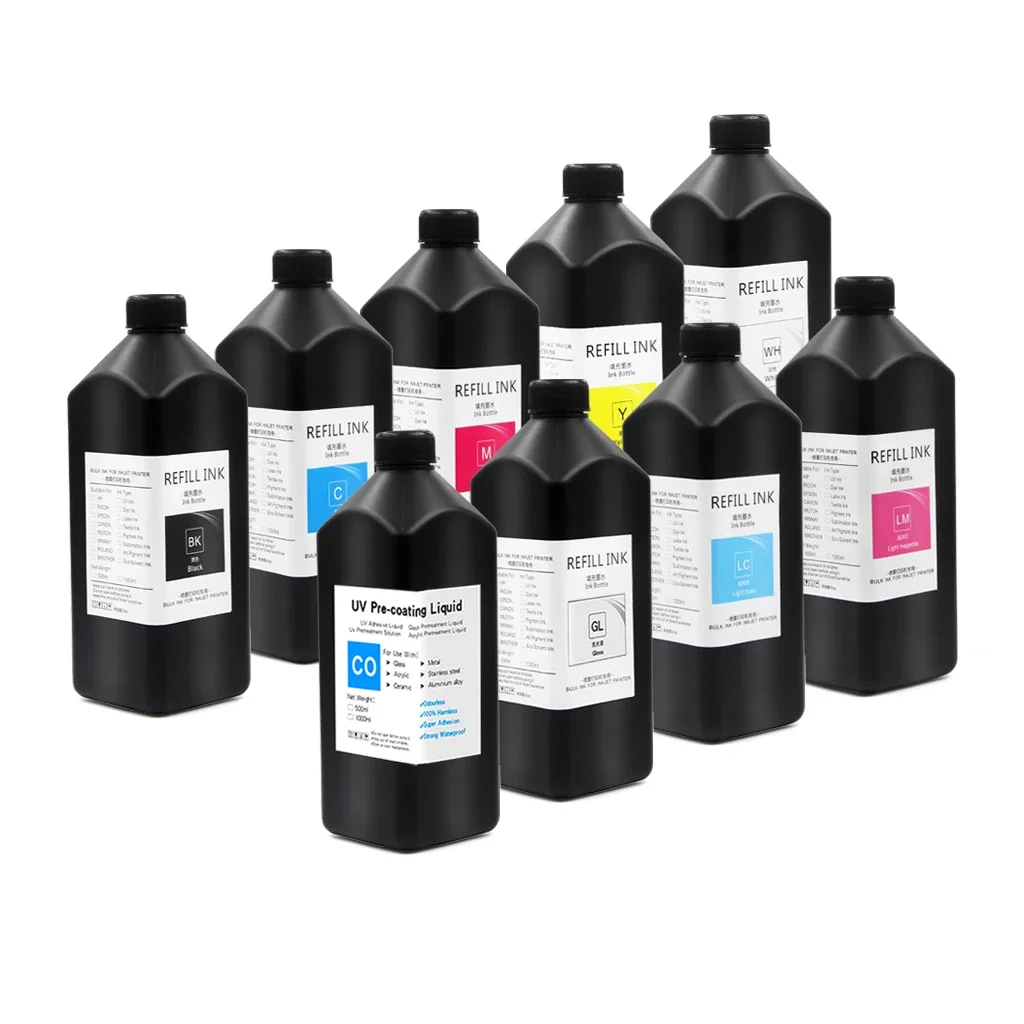 Высококачественные мягкие УФ-чернила, УФ-светодиодные отверждаемые чернила для Epson DX5 DX7 XP600 TX800 печатающая головка, УФ-планшетный принтер, 1000 мл/бутылка