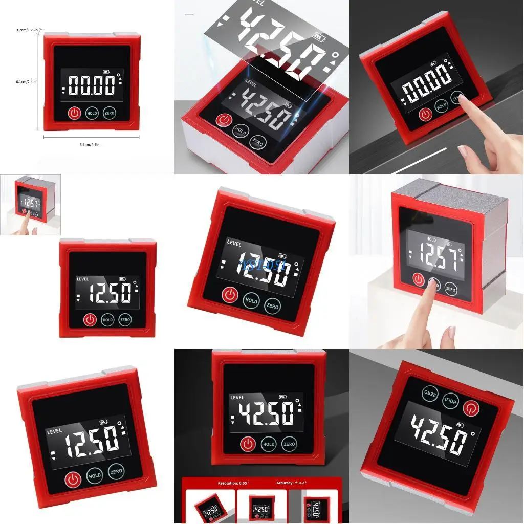 

E15A ABS Aluminum Digital Inclinometer For Engineers DIY Projects Angles Gauge