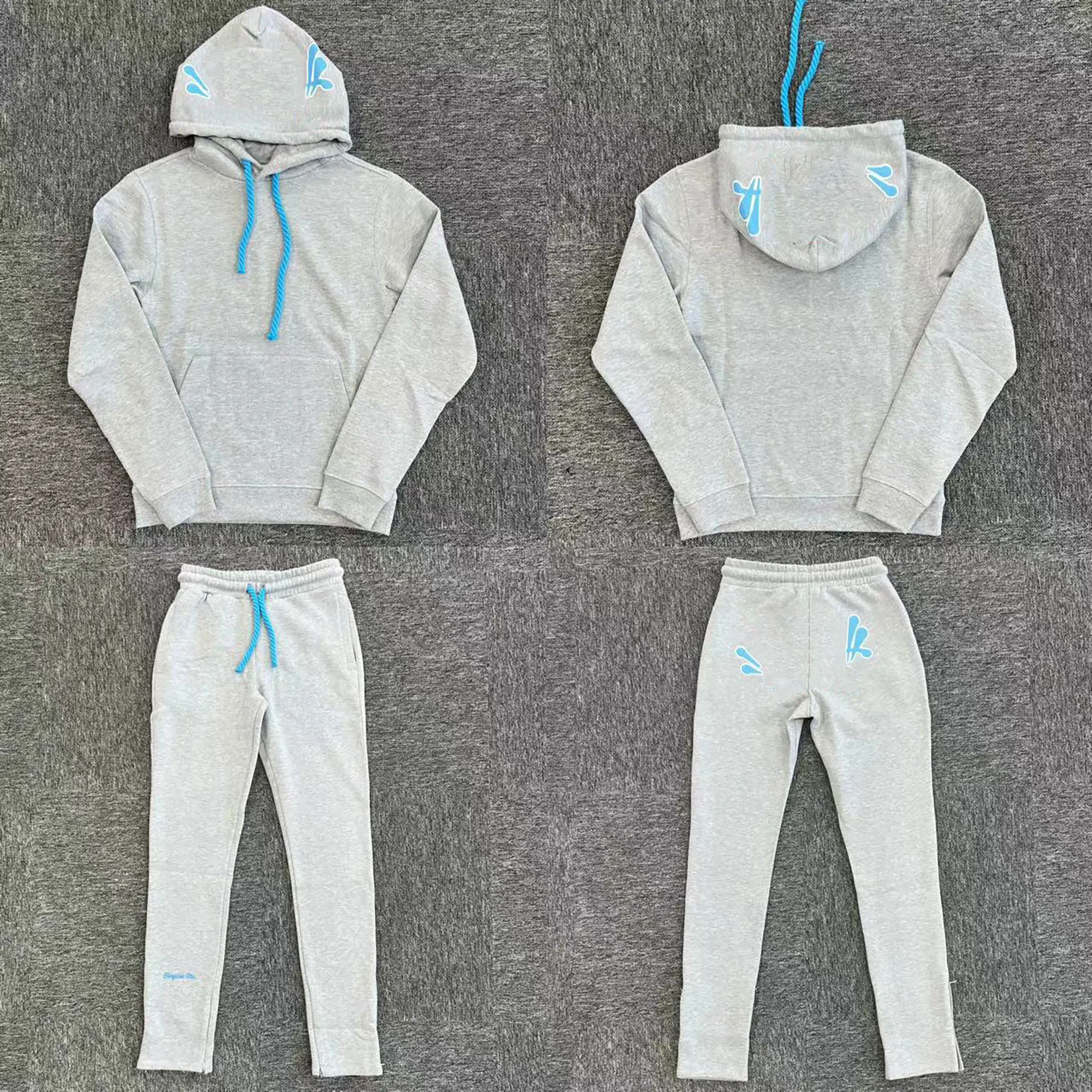 Men's Cotton Tracksuit Hoodie and Trousers Set Streetwear Jogging Autumn Winter Clothing Comfortable Tops and Pants
