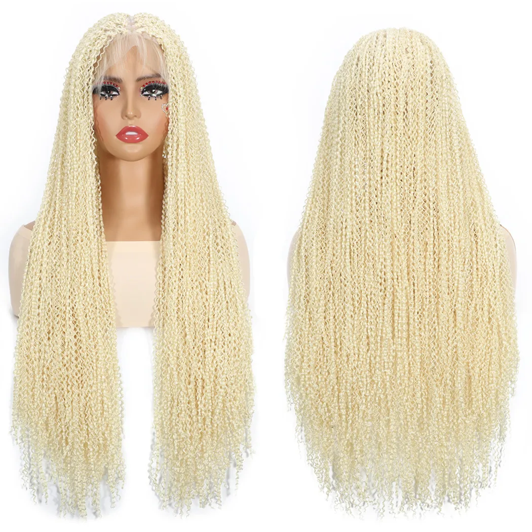 黒人女性用フルレースウィッグ ロングカーリーブレイドウィッグ 人工毛 カラー27 #   613 #   合成ウィッグ 女性用 日常使い ベビーヘア付き