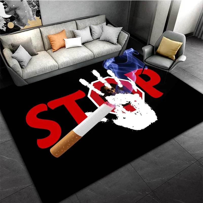 Stop Smoking Creative Living Room Carpet Play Mat Gift Non-slip Bathroom Mat Rug for Bedroom Area Rug Home Bedroom Decor Mat rug