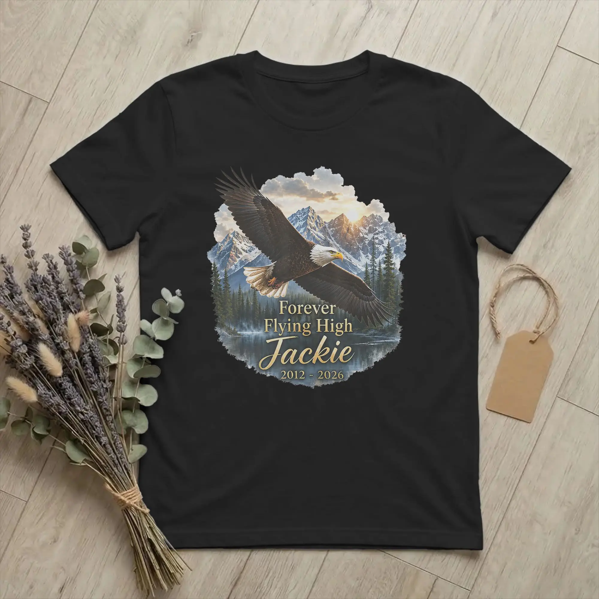 Men Women Fly High Jackie Bald Eagle Memorial Mountain Nature T Shirt  100% Cotton Clothing O Neck Tees Adult T-Shirt