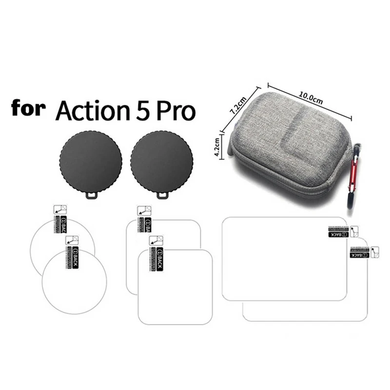 

Portable Mini Bag Steel Film for DJI Osmo Action5 Pro 34 GoPro13 BHOTHOT