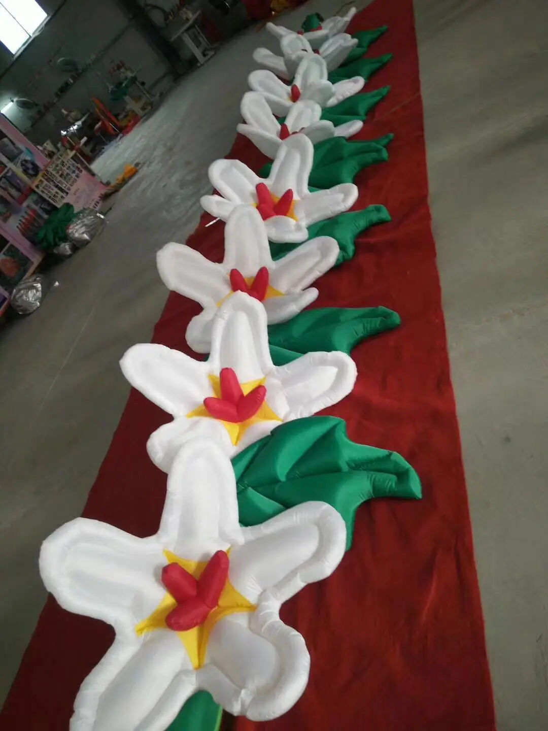 Wedding Deco Inflatable Flower Chain Stage Decorative Inflatable Rose Flower Chain Blow Up Rose Flower For Decoration