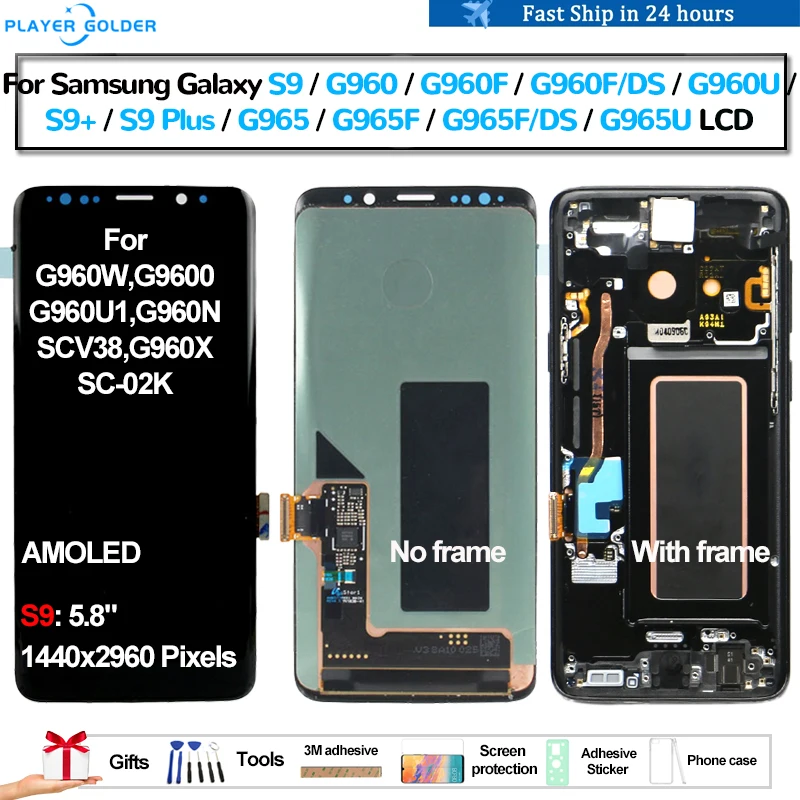 

AMOLED For Samsung Galaxy S9 G960 G960F G960U S9+ S9 Plus G965 G965F Pantalla lcd Display Touch Panel Screen Digitizer Assembly