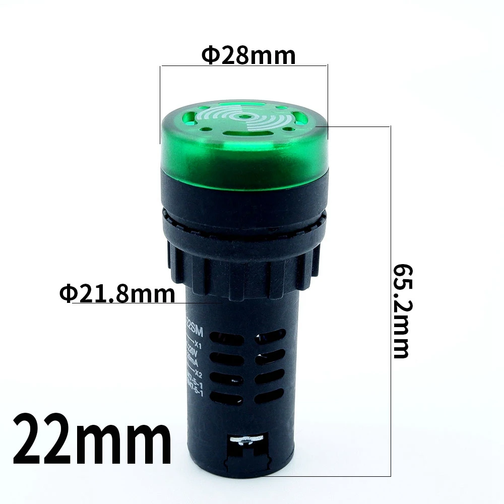 Buzzer 22mm Flash Signal Light Red LED Strobe Beep Alarm Indicator Sound 12V 24V 220V Warning Lamp Panel Mount Red Green Yellow