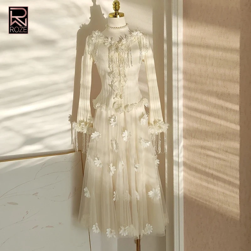 

Дизайнерские однотонные комплекты из двух предметов для похудения для женщин с v-образным вырезом и длинными рукавами, складной топ, юбка с высокой талией, милый комплект, женская мода, новинка