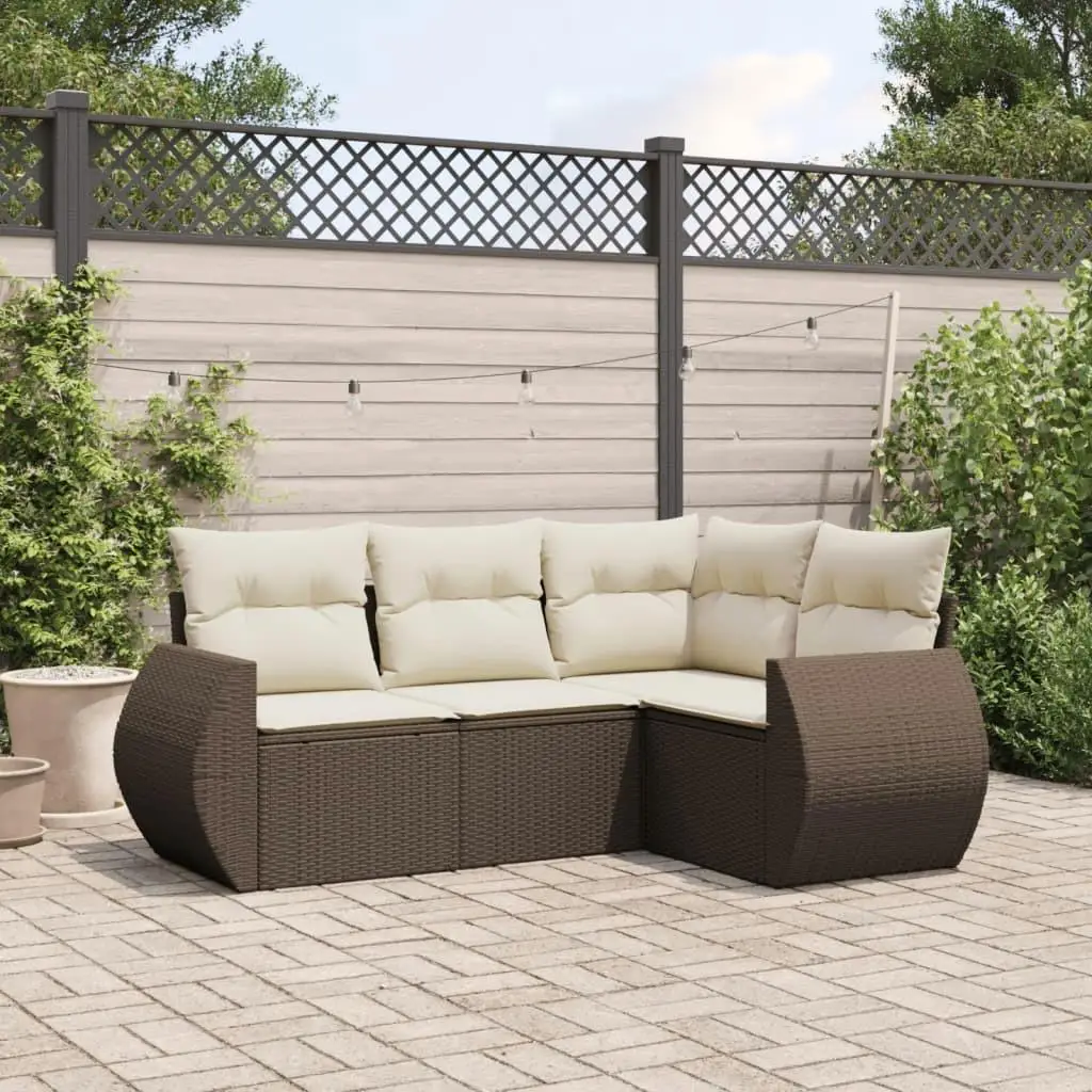 

Large Modular Outdoor Sofa Set Brown PE Rattan Garden Furniture for Patio Deck Pool Backyard Seating