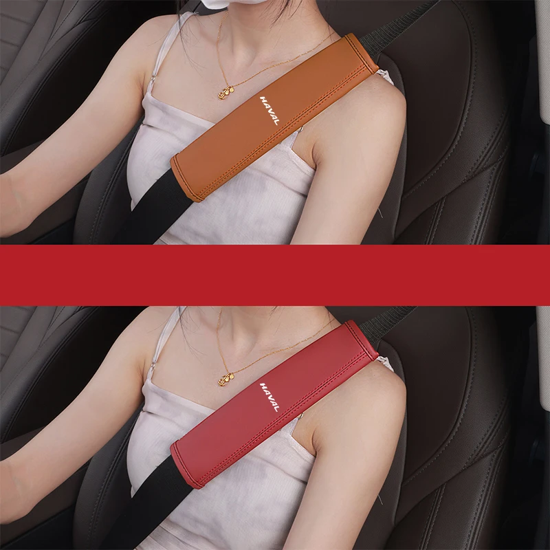 الجلود مقعد السيارة حزام وسادة حزام الأمان الكتف وسادة اكسسوارات ل Haval H9 F7X H8 F5 H2 H6 Jolion F7 H1 H2S H5 H7 M6 H3 H4