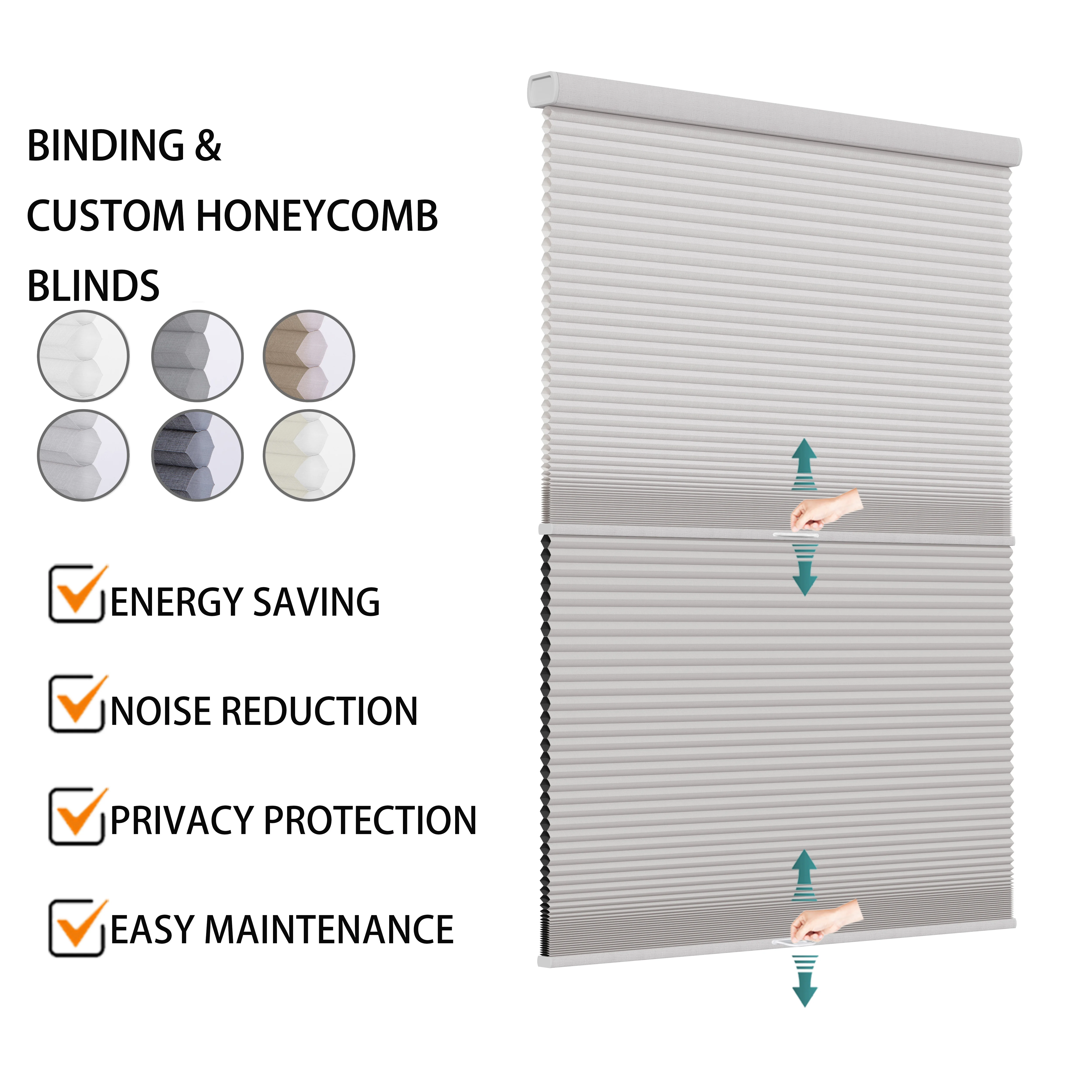Hot Selling Smart Tuya Signee Zigbee Honeycomb Blinds Shutters Day and Night Blackout Cellular Shade Window Curtain