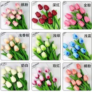 1 adet 34cm pu lale yapay çiçek gerçek dokunmatik, buket, yapay sahte çiçek düğün dekorasyon için çiçekler ev bahçe dekoru Mini lale yapay №7'nin en iyi 10 satışı