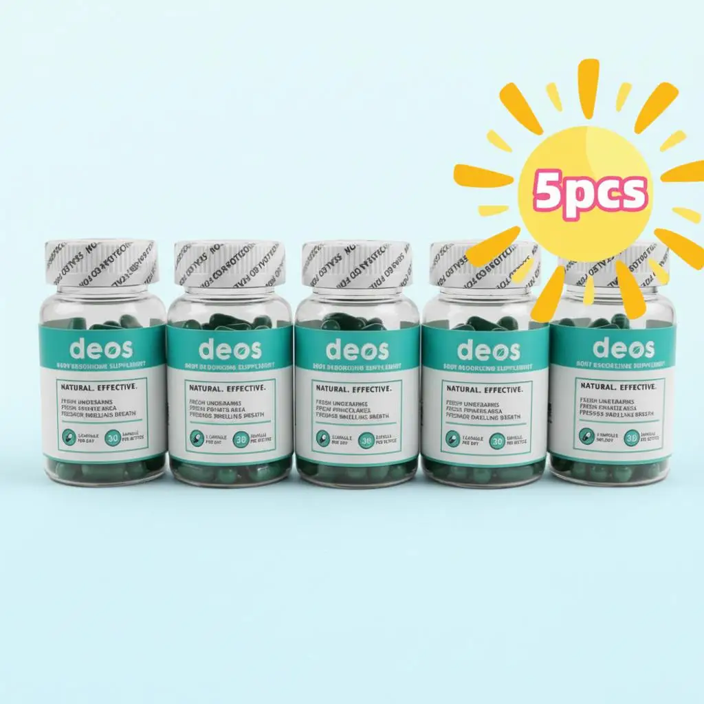 Cápsulas de clorofila, suplemento desodorizante corporal, eliminador de olores corporales, aliento refrescante, área privada, promueve el metabolismo, 5 uds.