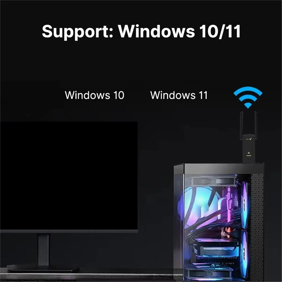 

(A26M) USB-адаптер WiFi6 AX3000, 3000 Мбит/с, двухдиапазонный 2.4G/5G, сетевая карта 802.11AX, беспроводной приемник-донгл для Win10/11