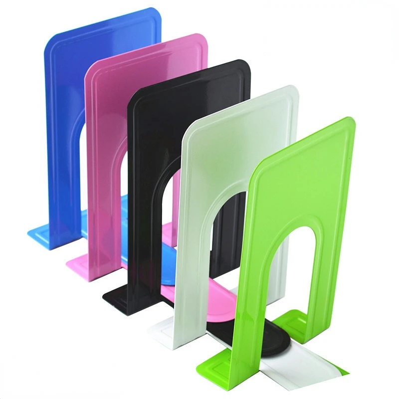 Bookends L-shaped Desk Organizer Desktop Book Holder School Stationery Office Accessories