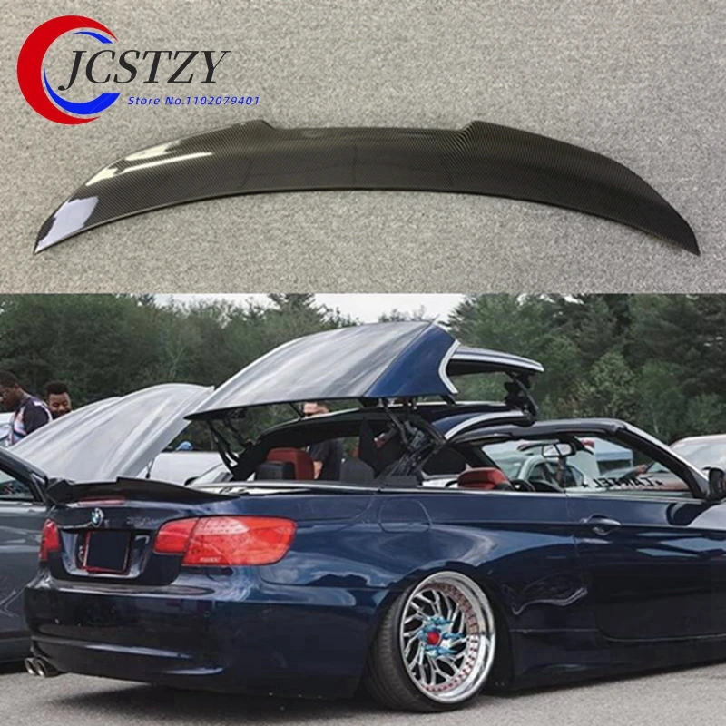 Glossy Black /Carbon Fiber Look Car Rear Trunk Spoiler Lip PSM Style Rear Wing Spoiler For BMW E93 335i M3 CONVERTIBLE 2007-2013