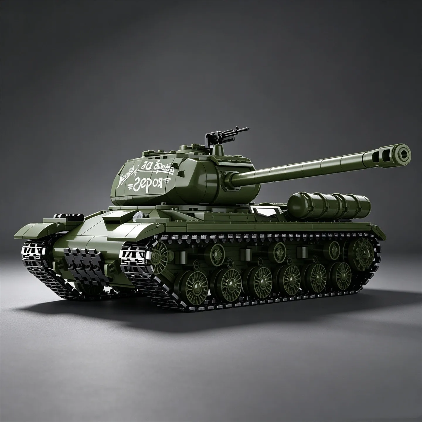 TK2 Model Soviet IS-2 Heavy Tank 1/28 Scale Building Block Tracked Armored Vehicle MOC Display Model Toy Figure with Cockpit