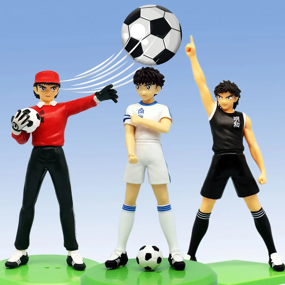 18cm Captain Tsubasa Anime Figure Ozora Tsubasa Action Figures Hyuuga Kojirou/Wakabayashi Genzou Figurine Collection Model Toys