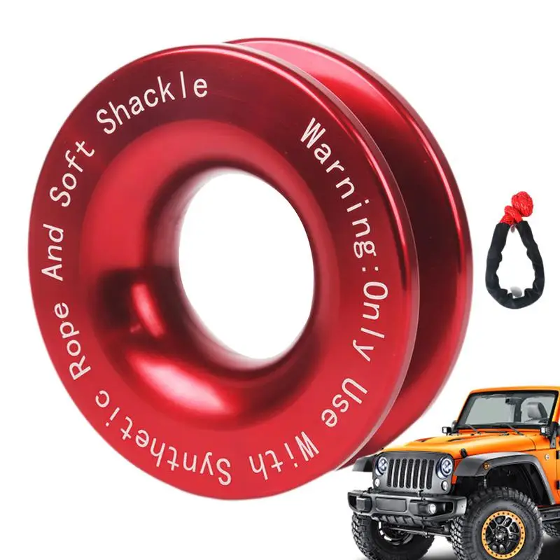 Winch Snatch Block 41 000 lbs Portable Aluminum Alloy Recovery Ring UTV Towing Ring Rust-Proof Snatch Block Pulley Heavy Duty