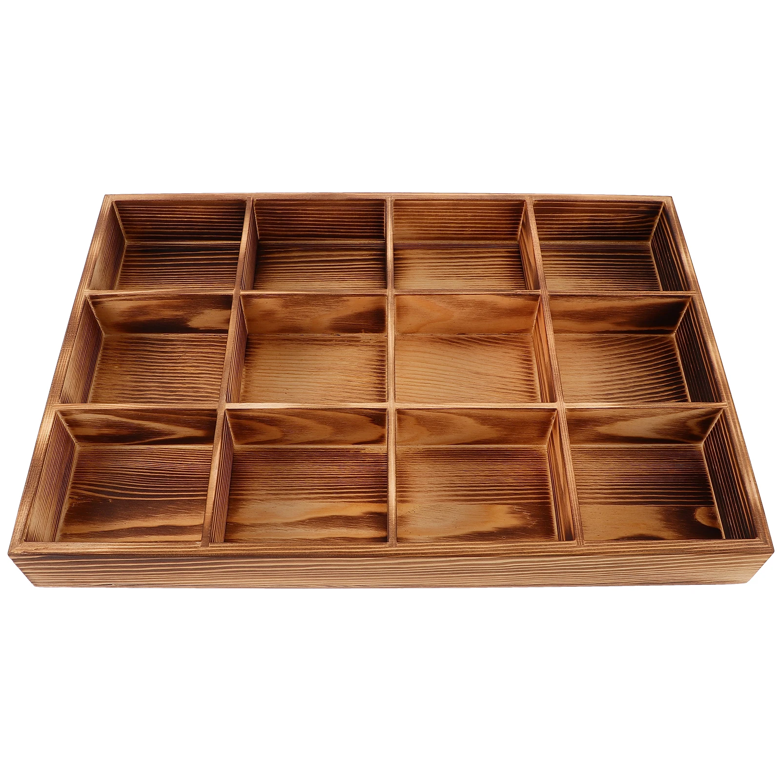 

Multi Compartment Wooden Storage Box for Tea Bags Coffee Organizer 12 Lightweight Portable Practical Storage Solution