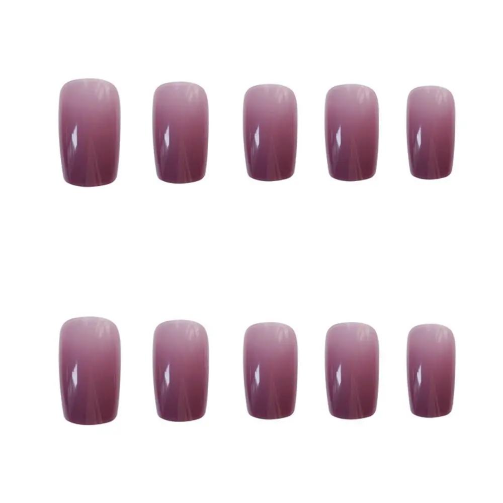 24 قطعة قابلة للفصل بلون الأظافر وهمية يمكن ارتداؤها غطاء كامل متوسط طويل مربع رئيس الأظافر كاذبة مانيكير مشرق الضغط على الأظافر #2