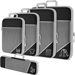 Compression Packing Cube Set Expandable Mesh Travel Bag Luggage Organizers Bag for Trip Home Storage Travel Gear Accessories