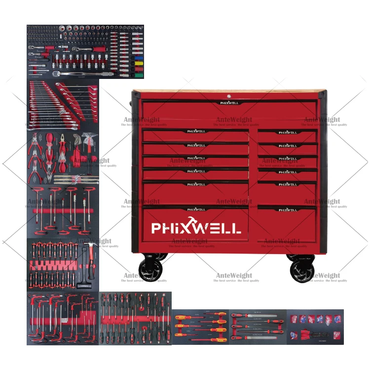 

Workshop Garage Tool Storage Cabinet Trolley Chest Cart, Tool Sets Tray with Corner Protectors Car Repair Tools Kit XXXL