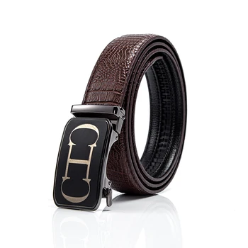 CHCH 남성용 벨트 자동 버클 악어 비즈니스 캐주얼 청소년 수백 바지 프리미엄 센스