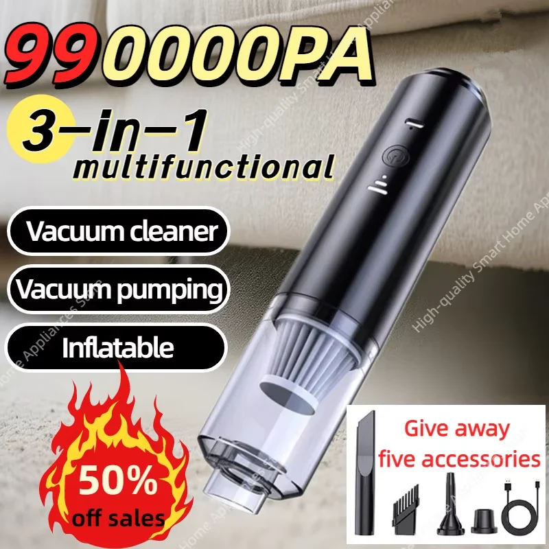 990000pa без мертвого угла, мощный пылесос, умный дом, надувной беспроводной ручной пылесос, 2026, новинка