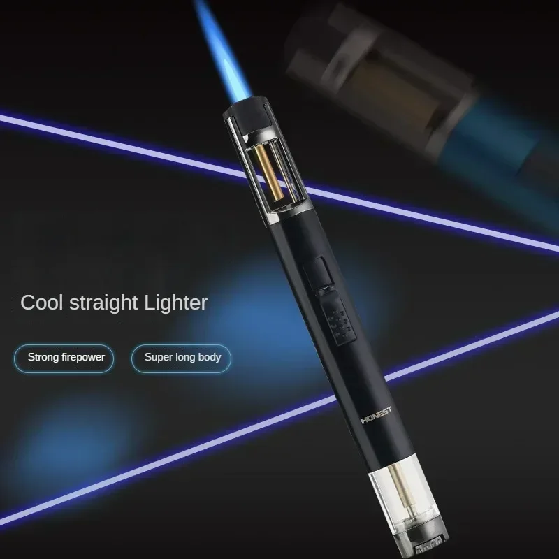 Windproof Spray Gun Lighter, Metal Inflatable Butane Gas Jet Welding Torch Igniter, Kitchen Cigar Accessories Outdoor Lighter - view 4