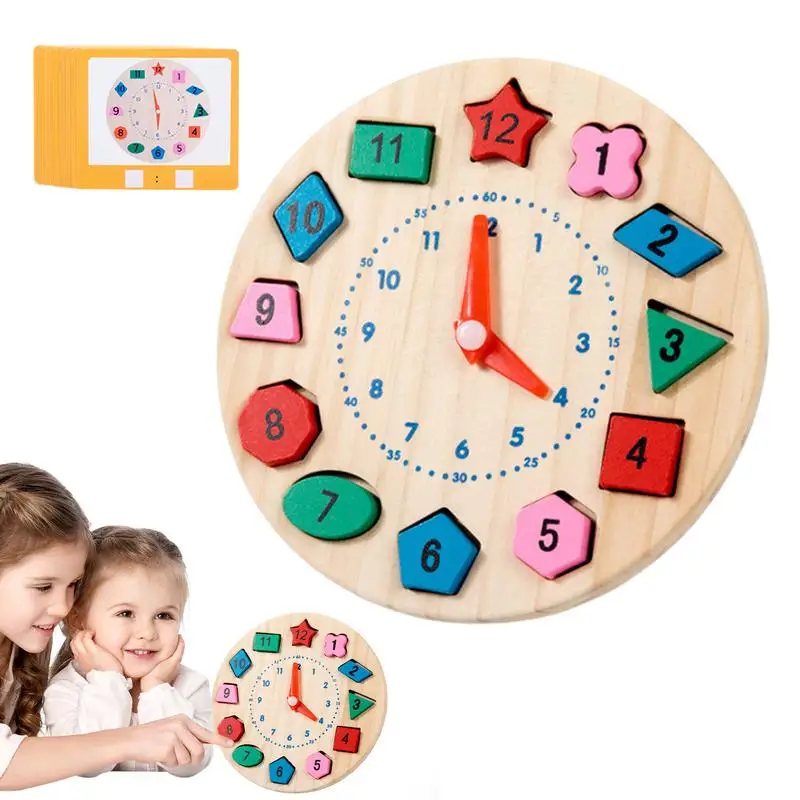 

Telling Time Teaching Clock For Kids Safe Teaching Clocks Wooden Clock Toy Wooden Toys Bright Colors Educational Toy For