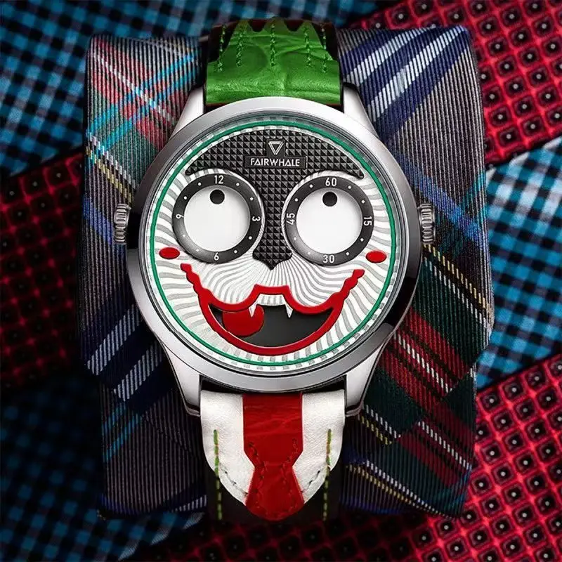 

Mark Fairwhale Clown Watches for Men Famous Top Brand Unique Design Fashion Casual Men Watch Quartz Wristwatch Relogio Masculino