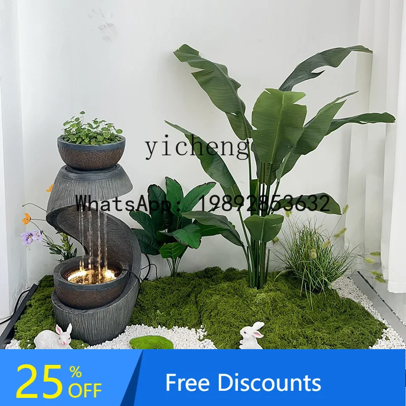 

XX simulated plant ornament circulating water system landscaping indoor hotel clubhouse green plant water ornament