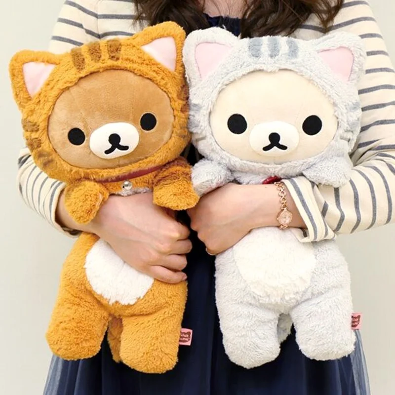 

In Stock Rilakkuma Kawaii Plushies 40cm Japanese Original Cute Animal Bear Brother And Sister Plush Doll Pillow Doll Lazy Bear