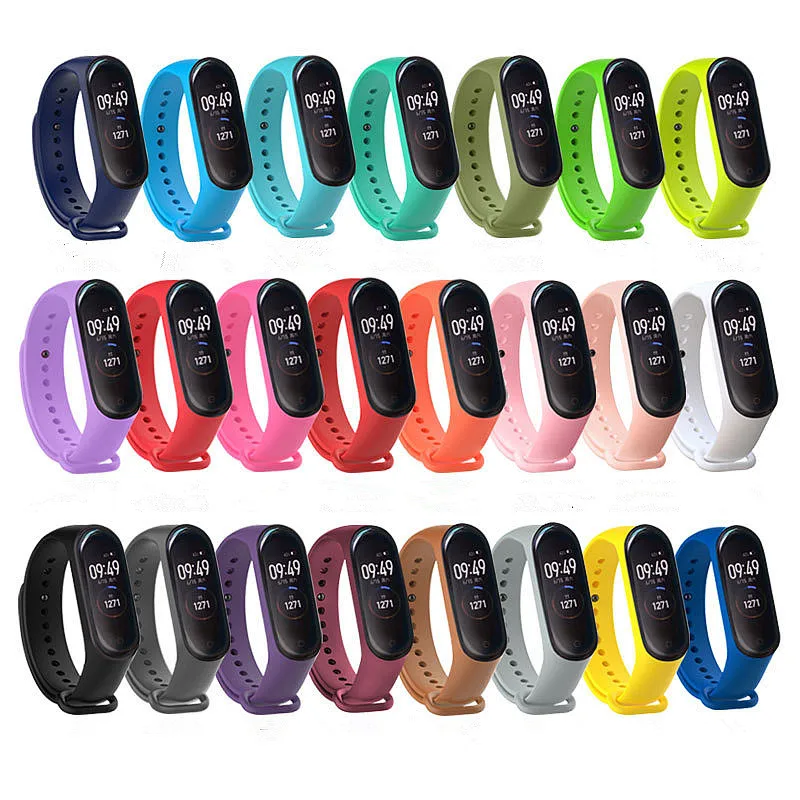 Pulseira para xiaomi mi banda 6 pulseira esporte silicone relógio pulseira miband band6 band4 pulseira para xiaomi mi banda 3 4 5 cinta