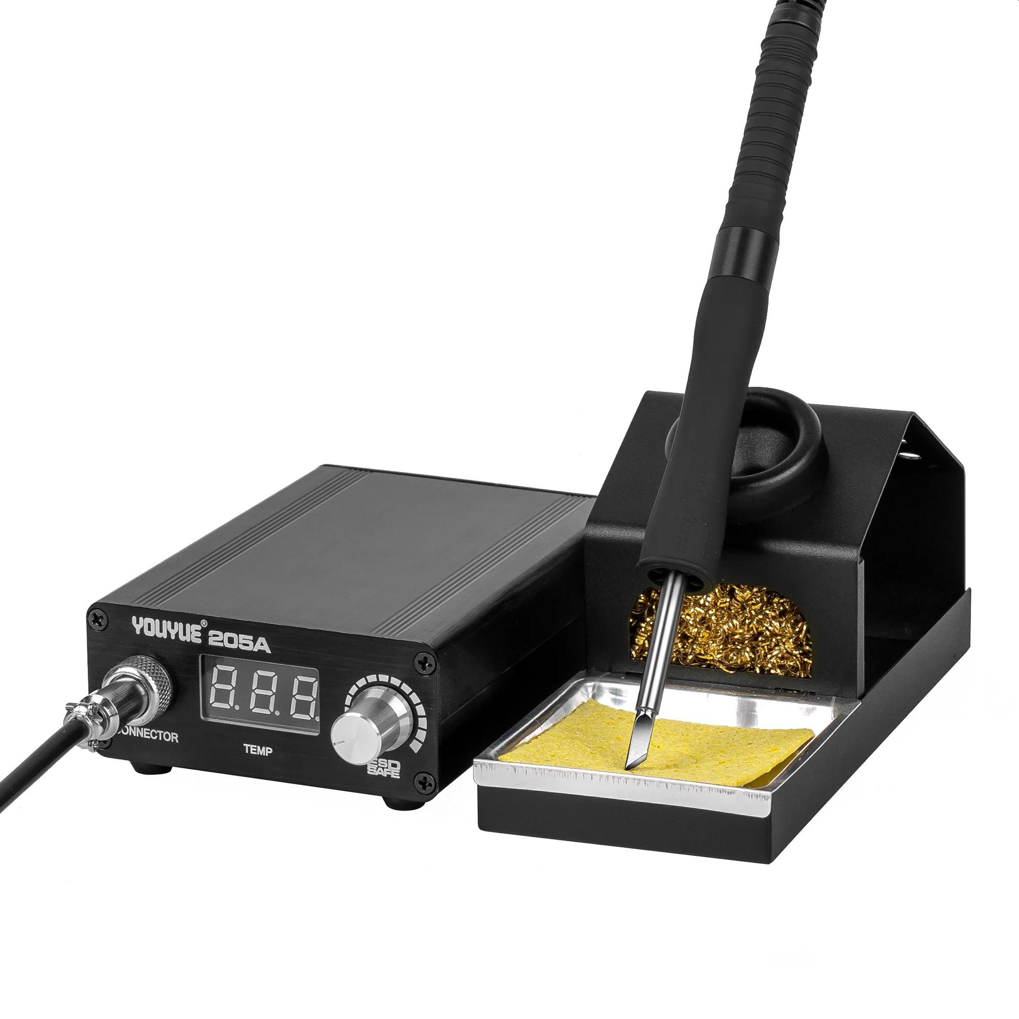 UYUE 205A Welding Soldering Iron Rework Soldering Station T12 OLED Digital with Black Handle T12 Soldering Iron Tips