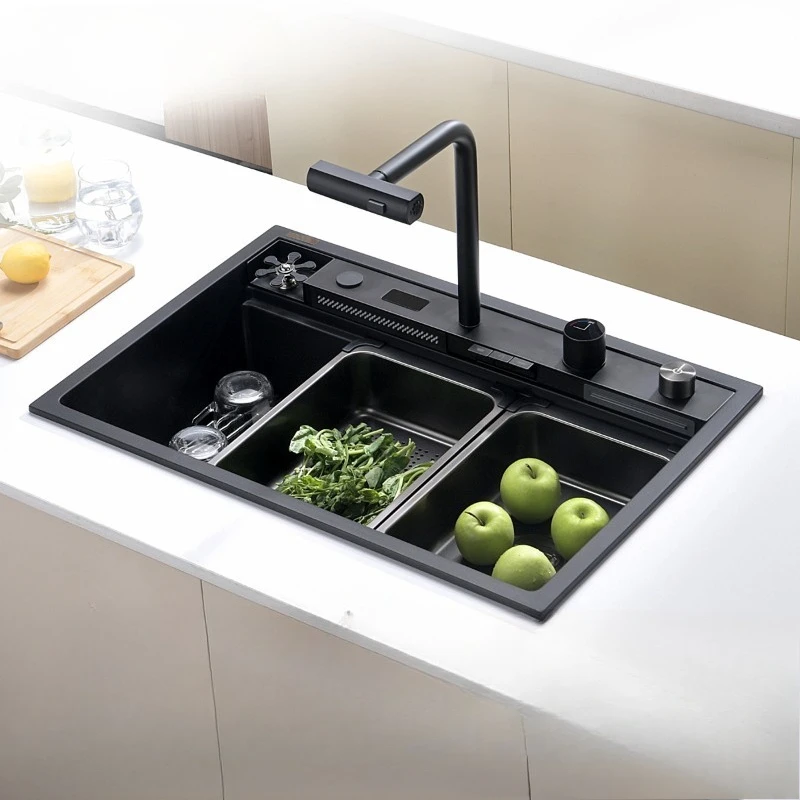 

single slot piano keys digital display scratch-resistant wear-resistant dishwashing basin Feiyu waterfall sink wholesale
